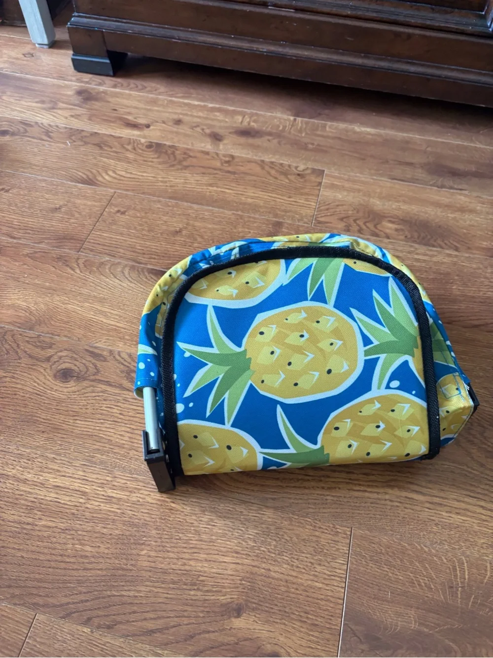 Pineapple Print Foldable Market Basket - Blue & Yellow